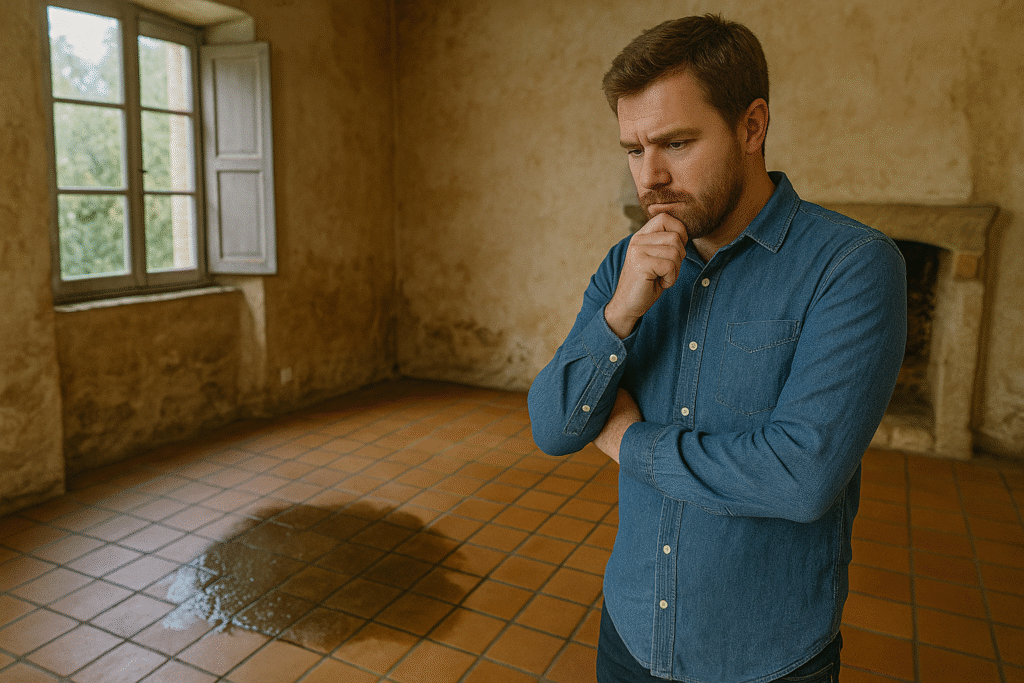 principales causes d'humidité sur le carrelage d'une maison ancienne