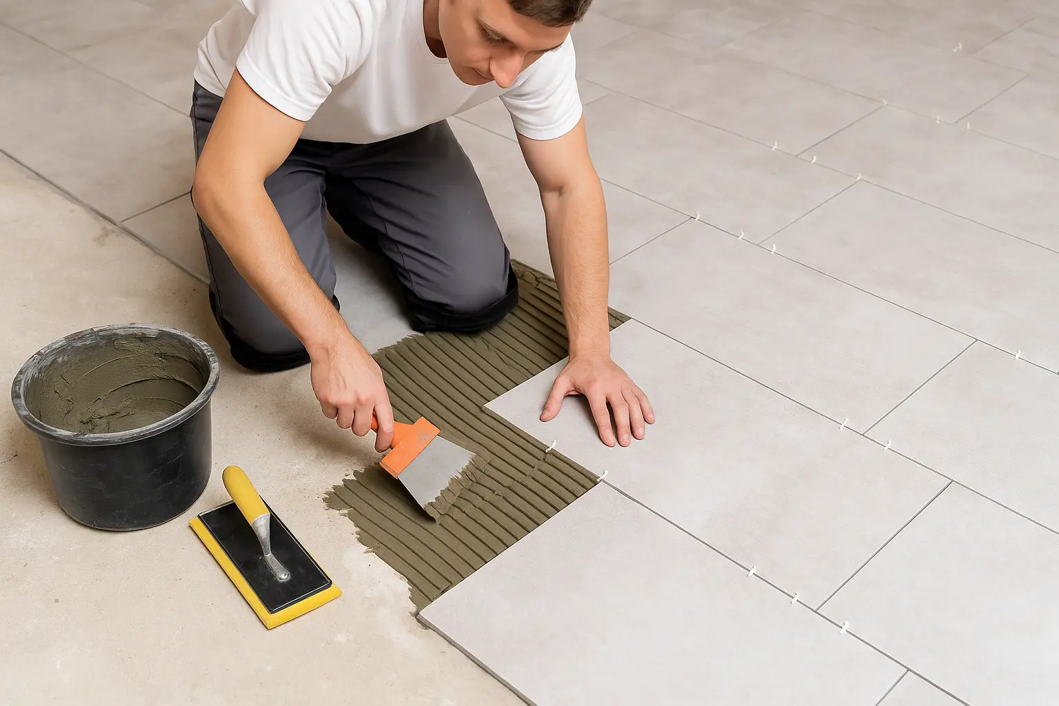 Quel est le prix de la pose de carrelage au m² sans fourniture ?