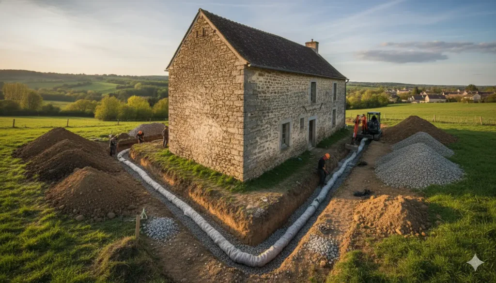 évacuer les eaux de drainage d'une maison sans fondation