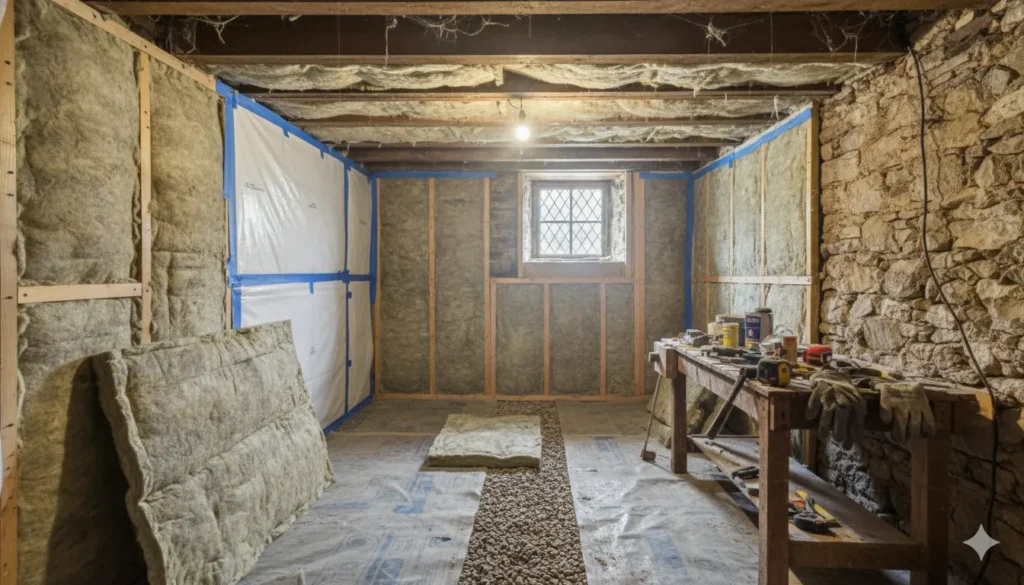 l'isolation d'une cave en maison ancienne