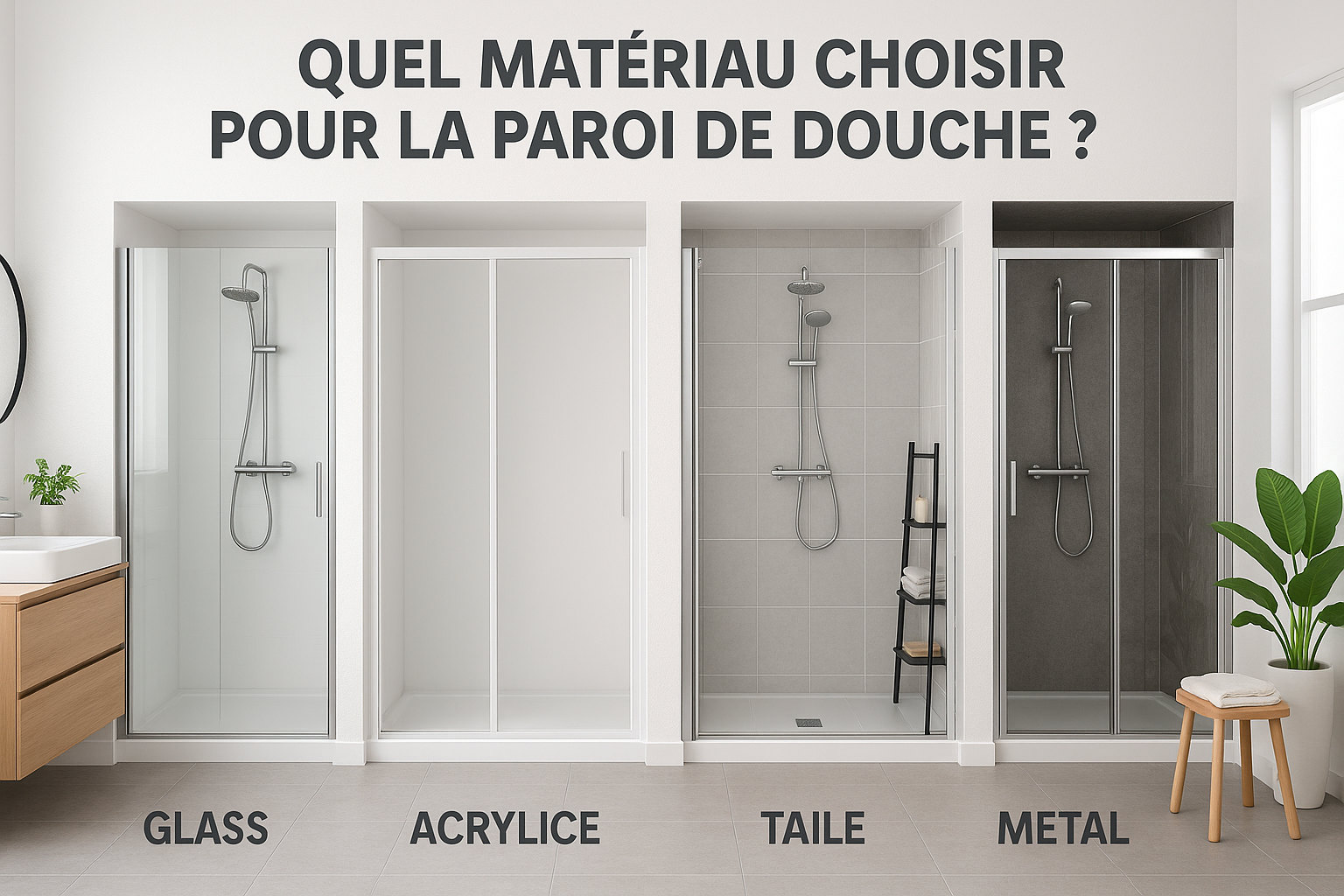 Quel matériau choisir pour la paroi de douche ?