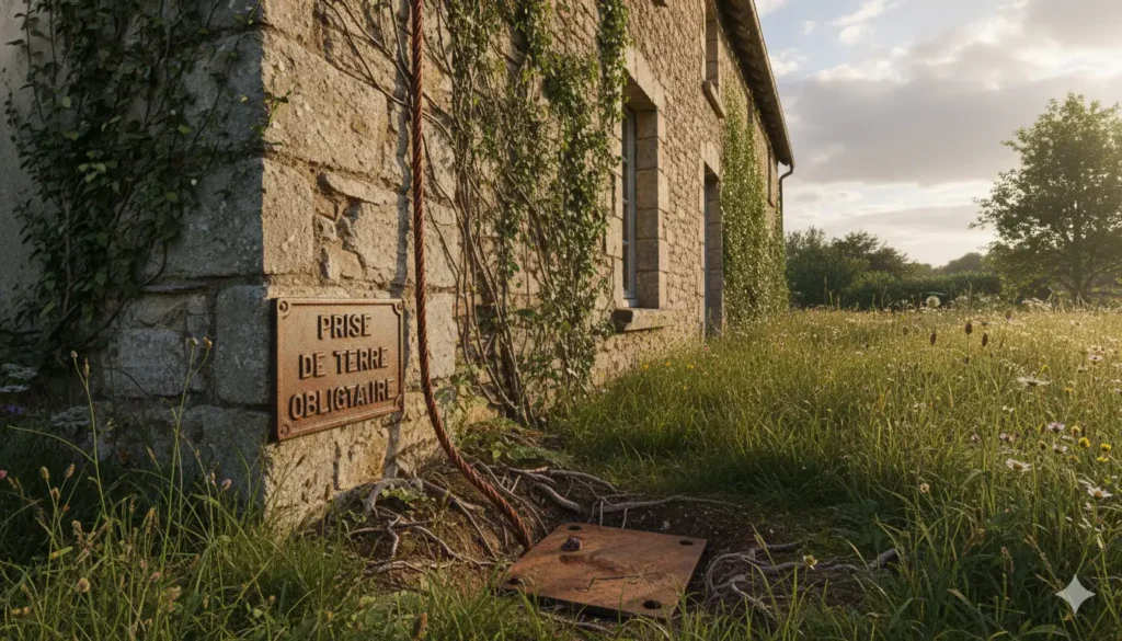 règlementation d'une prise de terre dans une maison ancienne