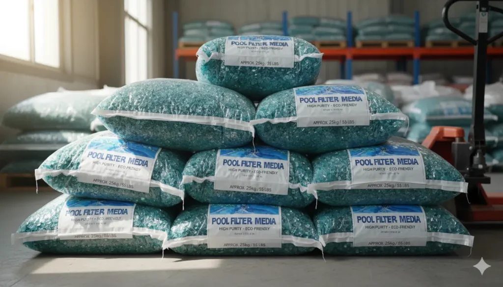 remplir son filtre de piscine avec du verre filtrant