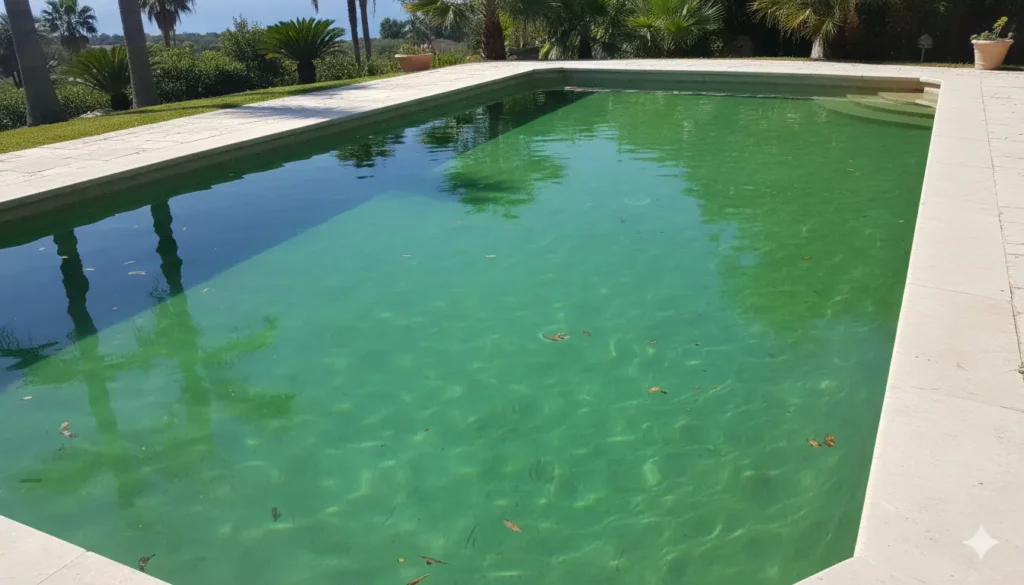 eau de piscine verte mais sans algues