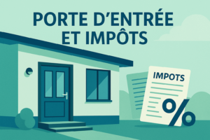 Remplacement porte d'entrée déductibilité fiscale sur façade de maison moderne