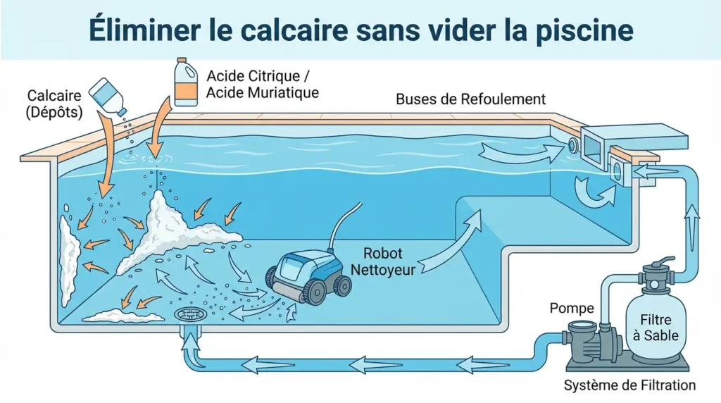Élimination calcaire piscine explicative