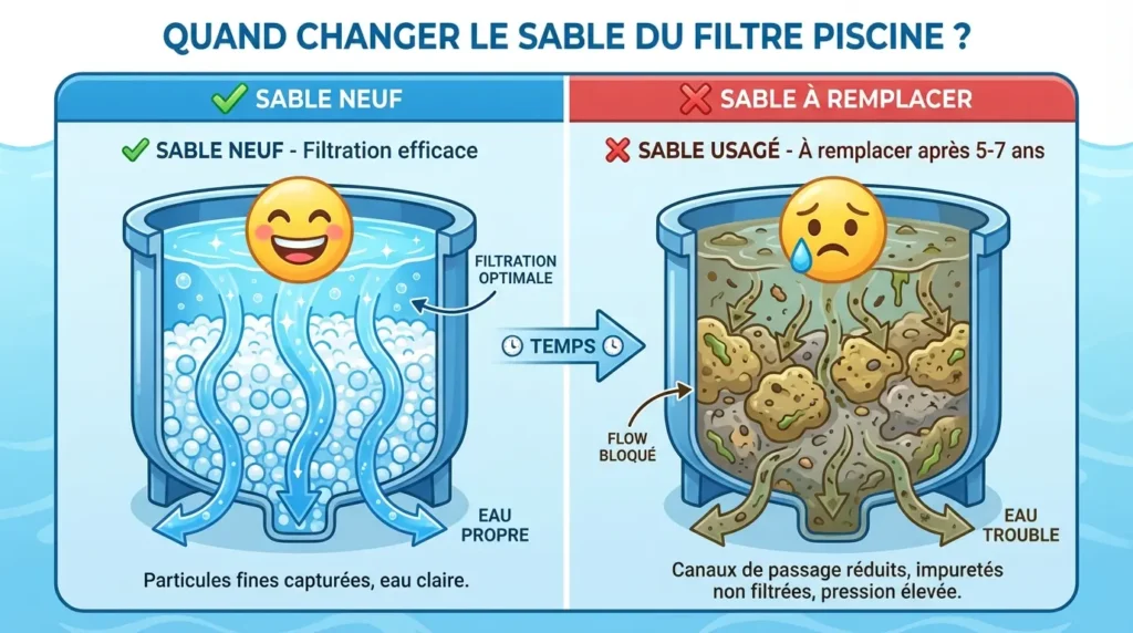 Quand changer le sable du filtre d'une piscine