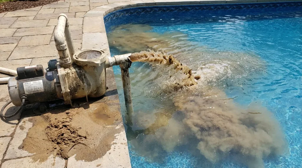 causes d'une pompe qui rejette du sable dans la piscine