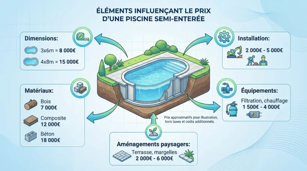 construction d'une piscine semi enterrée