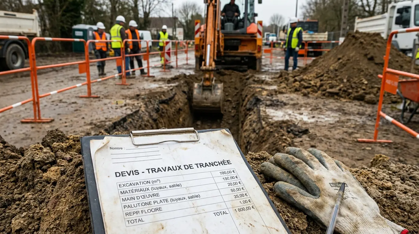 Comment voir un exemple de devis pour des travaux de tranchée ?