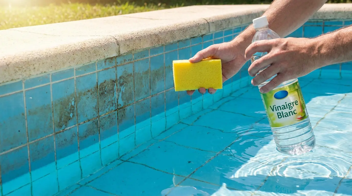 Comment nettoyer la ligne d&rsquo;eau d&rsquo;une piscine avec du vinaigre blanc ?