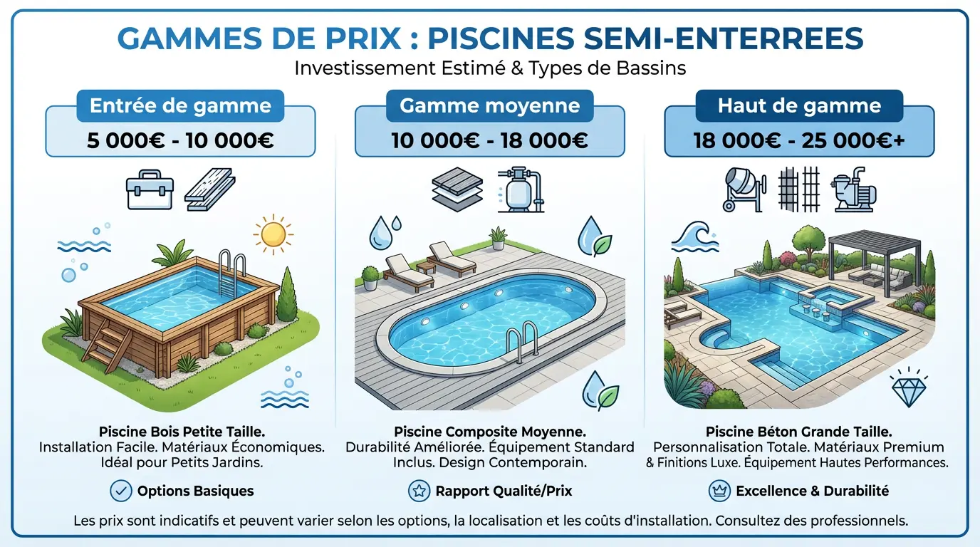 Quel est le prix d&rsquo;une piscine semi-enterrée ?