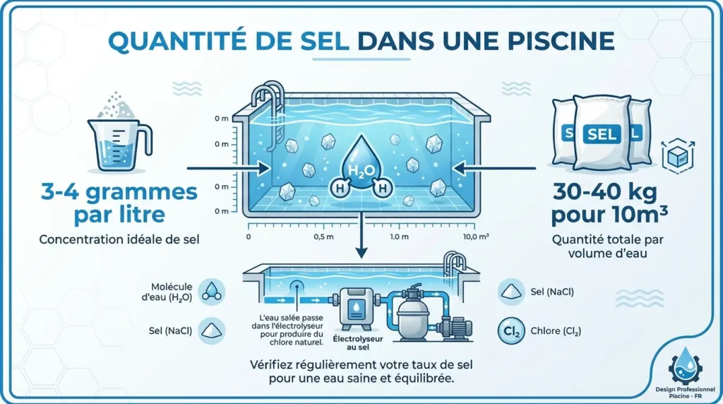 quantité de sel mettre dans une piscine