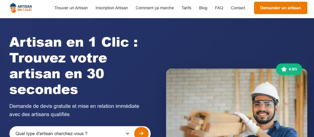 artisan en 1 clic.fr connection