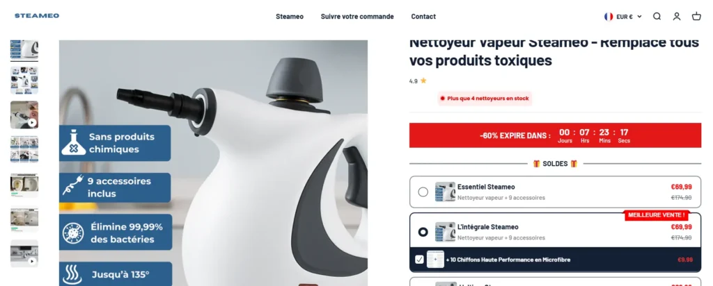 avis sur le nettoyeur vapeur Steameo