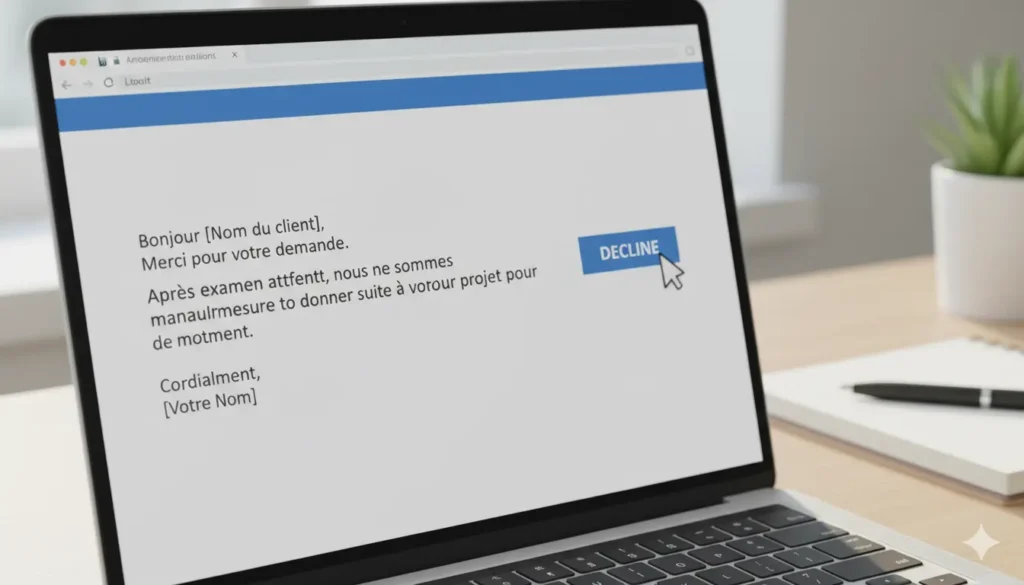 structurer un mail pour décliner un devis