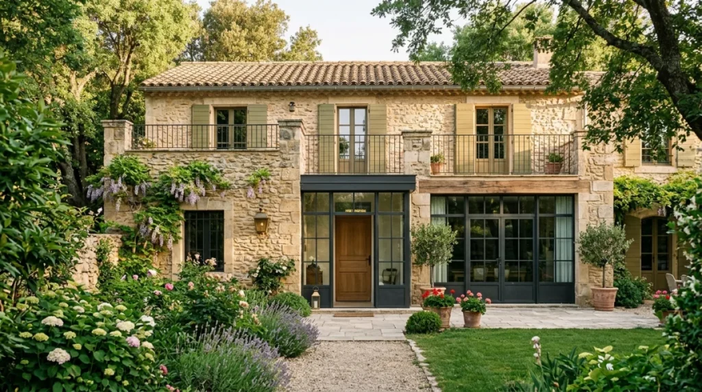 Maison ancienne magnifiquement rénovée avec jardin, alliant charme historique et design moderne.